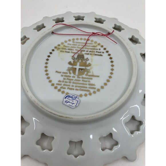 Pope John Paul II 1984 Canada Visit Plate Commemorative Porcelain Vatican - Picture 4 of 4